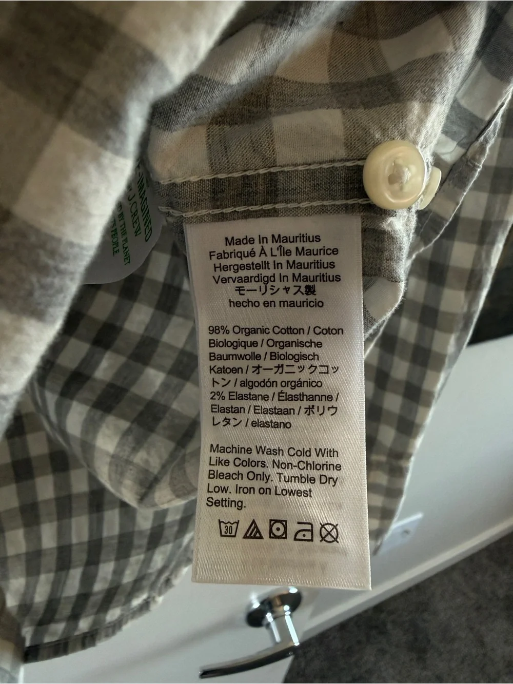 J. Crew Gray Check Button-Down Shirt